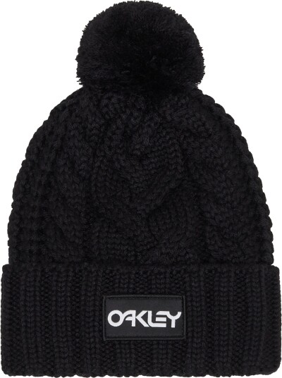 Oakley Harper Pom Beanie Black/white Logo One Size