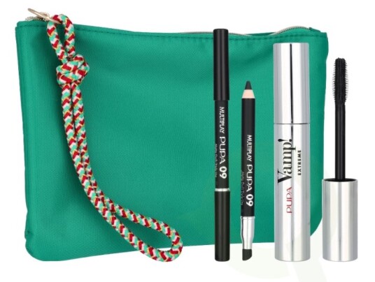 Pupa Milano Pupa Vamp! Sexy Lashes Makeup Set 12.8 ml Mascara #010 Vamp! 12ml Multiplay Pen #09 Deep Black 0,8gr Bag