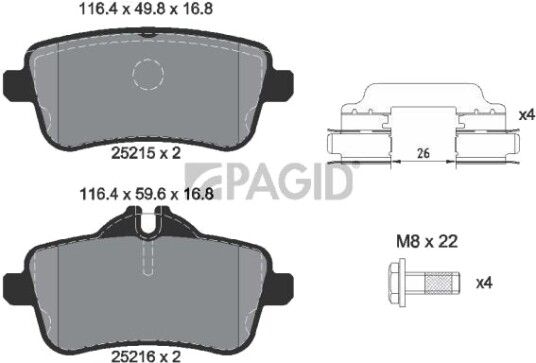 PAGID T2830N Bremseklosser