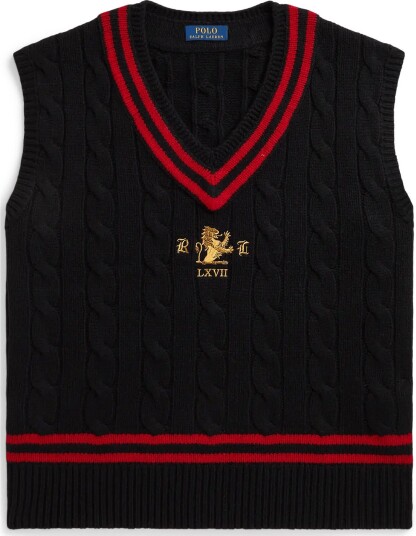 Polo Ralph Lauren Wool Cricket Sweater Vest BLACK COMBO XS Polo Ralph Lauren Wool Cricket Sweater Vest BLACK COMBO XS
