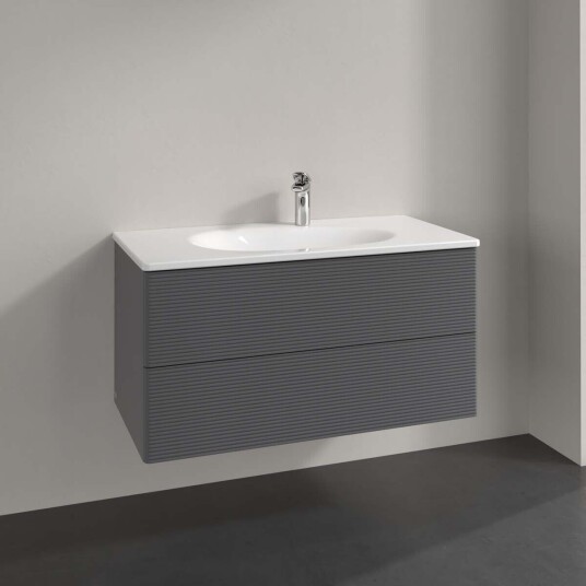 Villeroy & Boch  Antao Servantskap med 2 skuffer 98,8x49,6x50,4 cm m/lys Antrasitt Matt