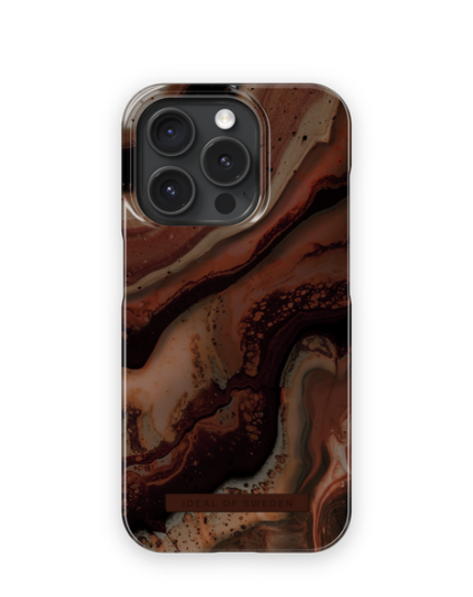 iDeal Of Sweden iPhone 15 Pro Fashion Deksel - Dark Amber Marble