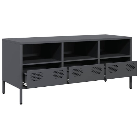 TV-benk antrasitt 101,5x39x43,5 cm kaldvalset stål 8721102930812 TV-benk antrasitt 101,5x39x43,5 cm kaldvalset stål 8721102930812