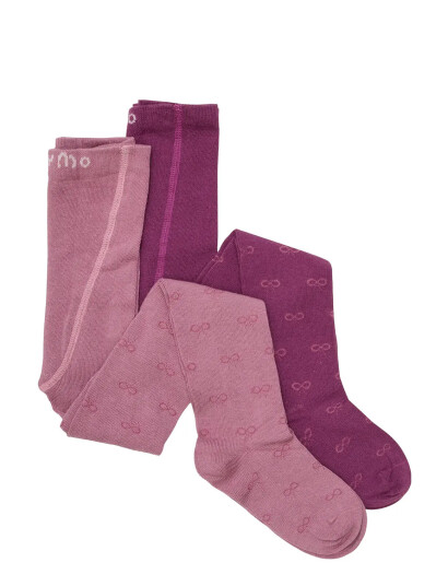 Minymo 2 Pack Stockings W. Pattern Pink 56\62