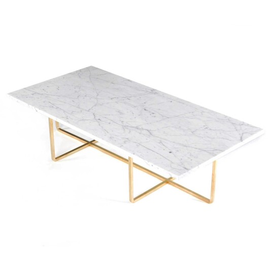 Ox Denmarq Ninety Salongbord 120x60x30 cm Messingstativ Hvit Marmor Ox Denmarq Ninety Salongbord 120x60x30 cm Messingstativ Hvit Marmor