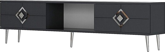 Cleryn TV benk 150 cm Antrasitt/Sølv