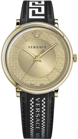 Versace Herreklokke VE5A02121 V Circle Gullfarget/Lær Ø42 mm