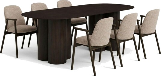 Juno spisegruppe rektangulær 220 cm svart med 8 Reciclar spisestoler Svart Juno spisegruppe rektangulær 220 cm svart med 8 Reciclar spisestoler Svart