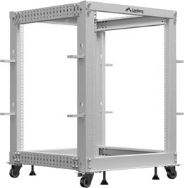 Åpent 19" 15U Rack 600X600-1100 Justerbar Grå Lanberg