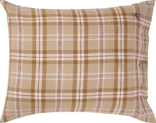 Lexington Puteovertrekk i bomullsflanell med rutemønster Beige Lexington Puteovertrekk i bomullsflanell med rutemønster Beige
