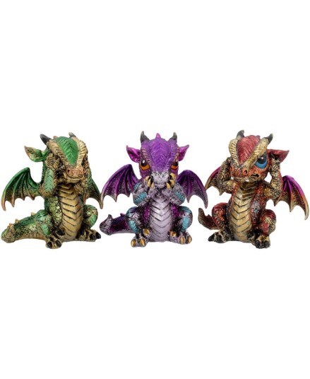 Hear No Evil See No Evil 3 stk Dragefigurer 9 cm
