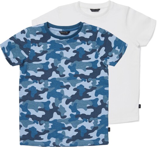 Luca &  Lola San Marino T-Shirt 2-pack Blue Camouflage/White 110-116