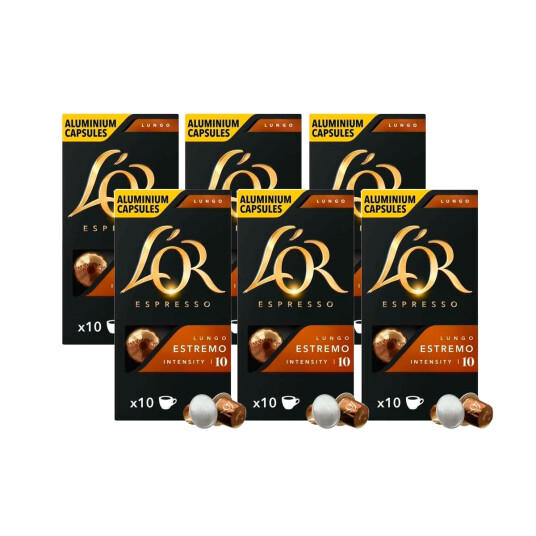 L'OR Capsules Lungo Estremo 6 Bags Bundle