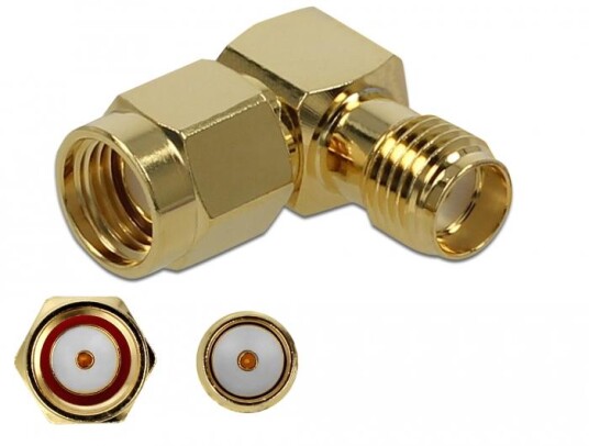 Delock Adapter RP-SMA Til SMA 90° 10 GHz Delock Adapter RP-SMA Til SMA 90° 10 GHz