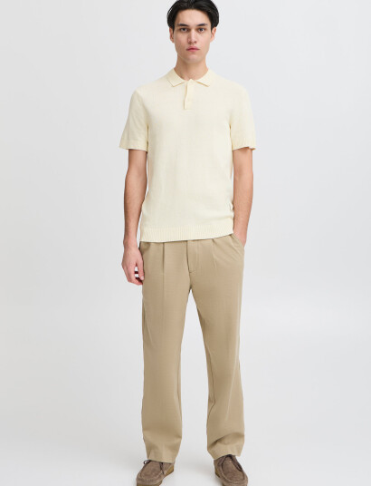 Casual Friday Cfaiden Ss Structured Polo Knit - Cream - XL