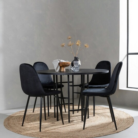Venture Home Spisegruppe Venture Home Copenhagen med 4 Polar Stoler Fløyel GR22831