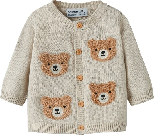 Name It Cardigan - Strikk - NbmObase - Peyote Melange - Name It - 50 - Cardigan Beige Brun