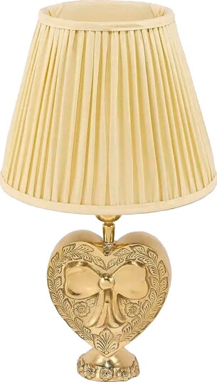 Doing Goods Bubble Heart lampe 25 cm med Kiara lampeskjerm i silke farge: Buttercup Gul