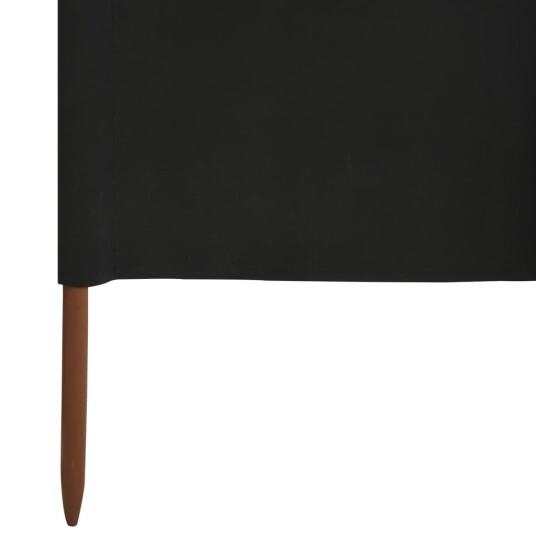 vidaXL Vindskjerm 5 paneler stoff 600x120 cm svart