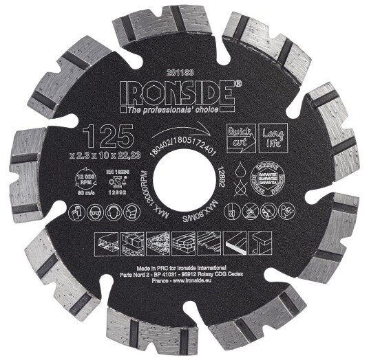 Ironside 201183 Kappeskive 125 x 22,23 x 2,3 x 10 mm Maskintilbehør & forbruk