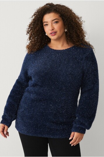 Zizzi - Genser mLuna L/S Pullover - Blå