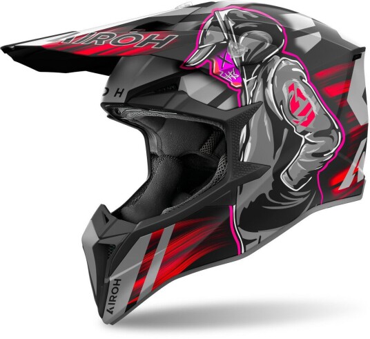 Airoh Wraaap Cyber Motocross Hjelm XL Svart Grå Rød Airoh Wraaap Cyber Motocross Hjelm XL Svart Grå Rød