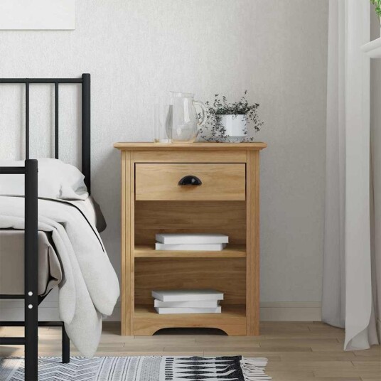 Nattbordskap BODO Honning brun 53 x 38,5 x 67 cm Konstruert tre