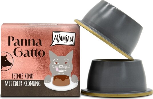 Mjamjam Våtfôr Panna Gatto Fin Med Deilig Topping Okse 2 X 80 G