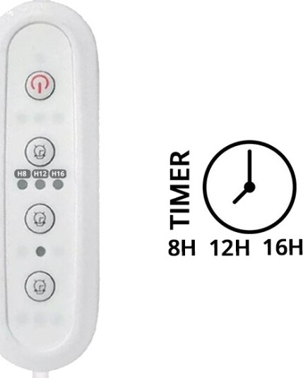 Ledlife Timer til LEDlife Pro Grow 2.0 og Max Grow 2.0   1,5 m ledning maks. 120W velg mellom 8 12 eller 16 timer