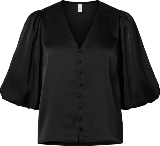 YAS Yaspella 2/4 V Neck Top S. Noos   Black   L