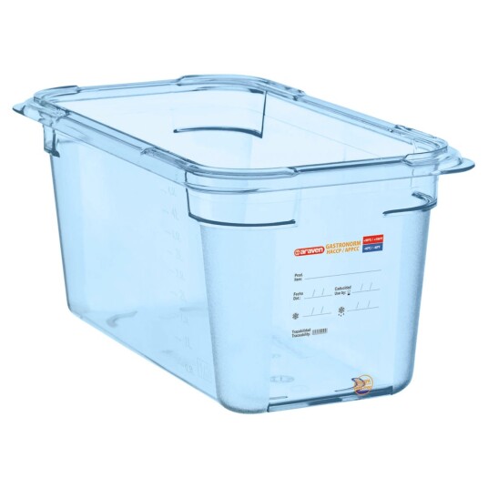 Araven Matbeholder GN 1/3 av ABS ; Størrelse 1/3 5.4l 32.5x17.6x15 cm LxBxD; Blå