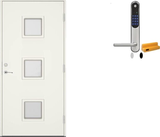 Ytterdør Swedoor Clever-Line+ Dovre med Yale Doorman Classic Home