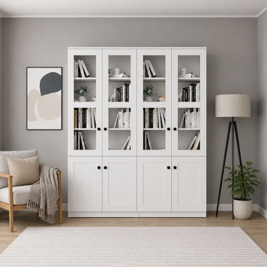 Flerbruks skap Hanah Home Lisa (160 x 190 x 37 cm) Hvit - Hvit
