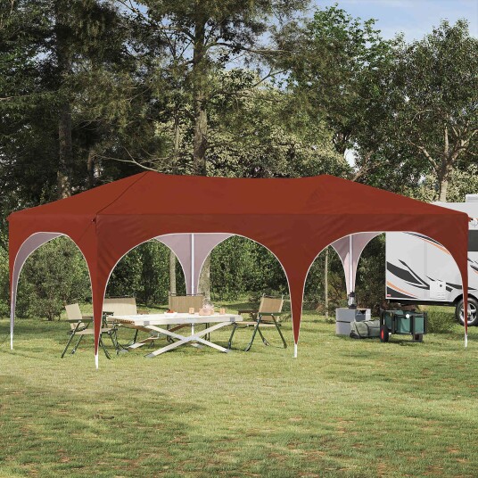 vidaXL Pop up Festtelt 575 x 288 x 245 cm Terrakotta Oxford Stoff