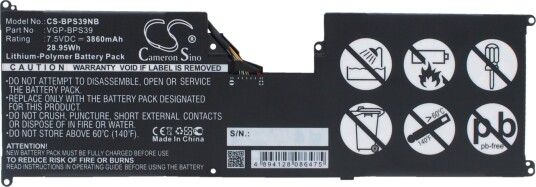 Batteri til Sony SVT11213CGW etc