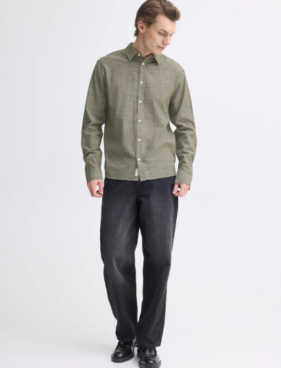 Blend Bhdaris Slub L/S Khaki green S Blend Bhdaris Slub L/S Khaki green S