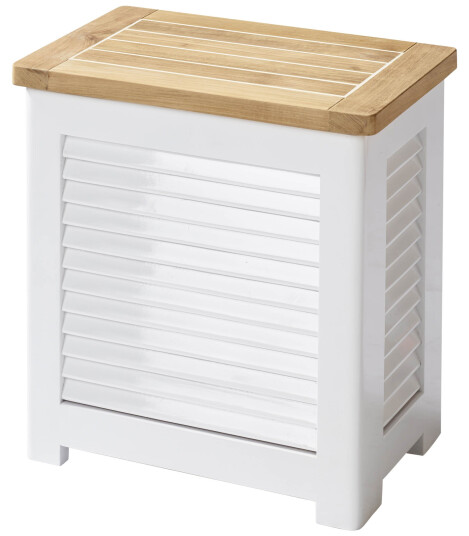 Cinas Classic skittentøyskurv Hvit/teak 45x31x48 cm Hvit Cinas Classic skittentøyskurv Hvit/teak 45x31x48 cm Hvit