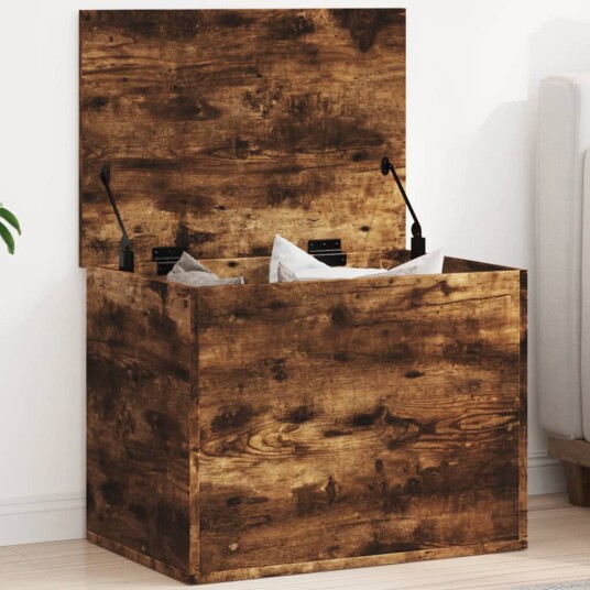  Oppbevaringsboks røkt eik 60x42x46 cm konstruert tre