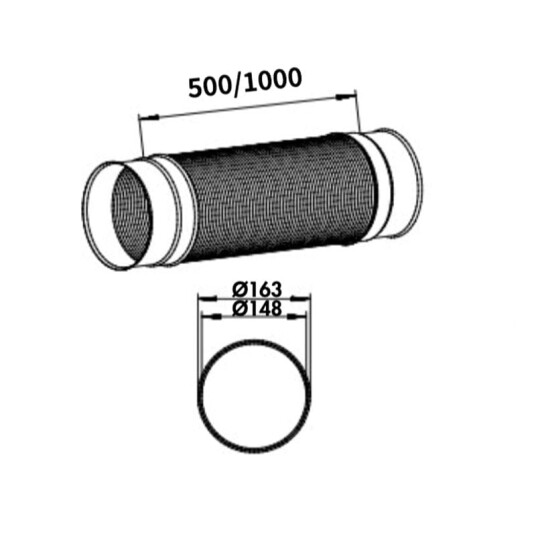 Røroshetta Flex Spiro Ø150/500