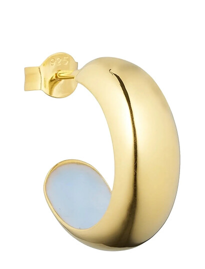 DESIGN LETTERS Chunky Rainbow Hoop Enamel 8Mm Gold Plated (1 Pcs) |Blå |One Size
