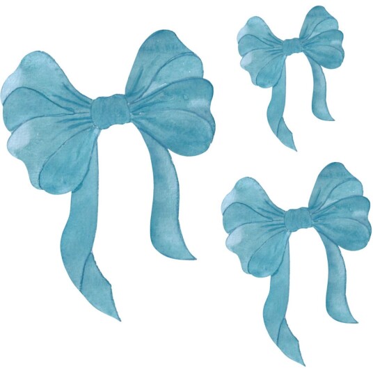 That"s Mine Blue Wallsticker Blue Bows 3-Pack