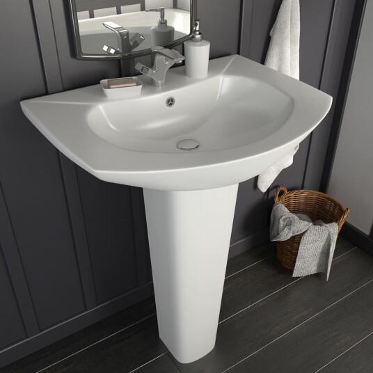 vidaXL Servant frittstående sokkel keramisk hvit 650x520x200 mm vidaXL Servant frittstående sokkel keramisk hvit 650x520x200 mm