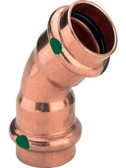 Viega Profipress Kobber 12mm 45° Bøjning for Overvanns-, Jord- & Drensrør