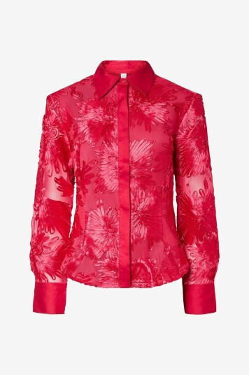 YAS Bluse yasFloree LS Shirt D2d Rød YAS Bluse yasFloree LS Shirt D2d Rød