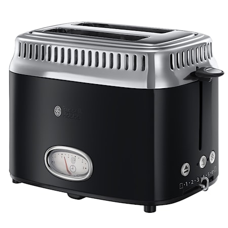 Russell Hobbs Brødrister 2 skivers Retro Svart Russell Hobbs Brødrister 2 skivers Retro Svart