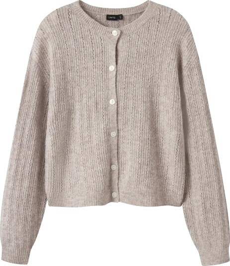 LMTD Nlfkira Ls Short Knit Cardigan Beige 146 152