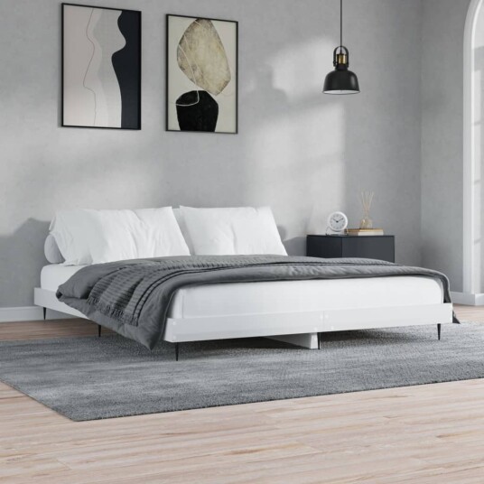 vidaXL Sengeramme høyglans hvit 120x200 cm konstruert tre vidaXL Sengeramme høyglans hvit 120x200 cm konstruert tre