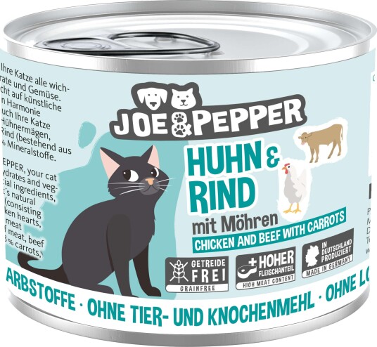 Joe & Pepper våtfôr Våtfôr til Katt & Gulrot Kylling Storfe 200 g