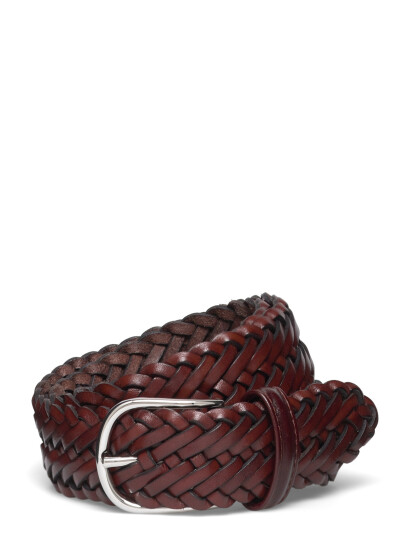Anderson"s Woven Leather Belt Cognac   3,5 Cm   Brown   100