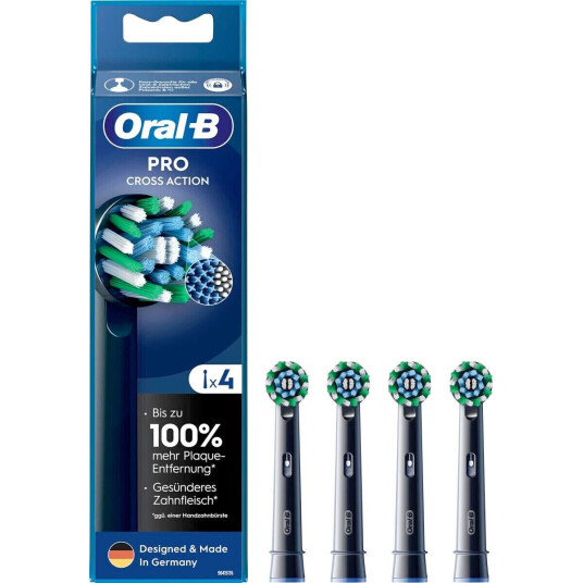 Oral B Black PRO CrossAction Børstehoder 4 stk.